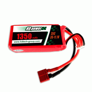 HD POWER 1350mAh 35C 3S 11.1V lipoapatarei